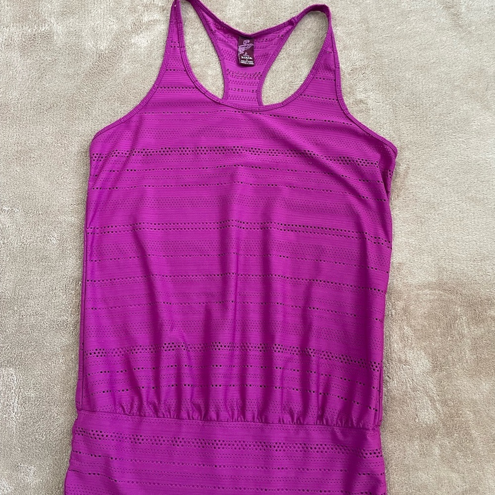 prAna Breathe Small magenta Racerback tank wide waistband